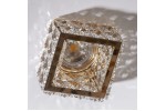 Τετράγωνο διπλό Κρυστάλλινο Χωνευτό Σποτ με Ντουί GU10 σε Χρυσό χρώμα C2015-2