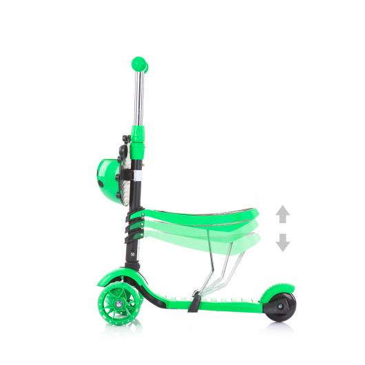 Chipolino Kiddy Evo 3 in 1 Kids Scooter Parent Handle & Seat Lime