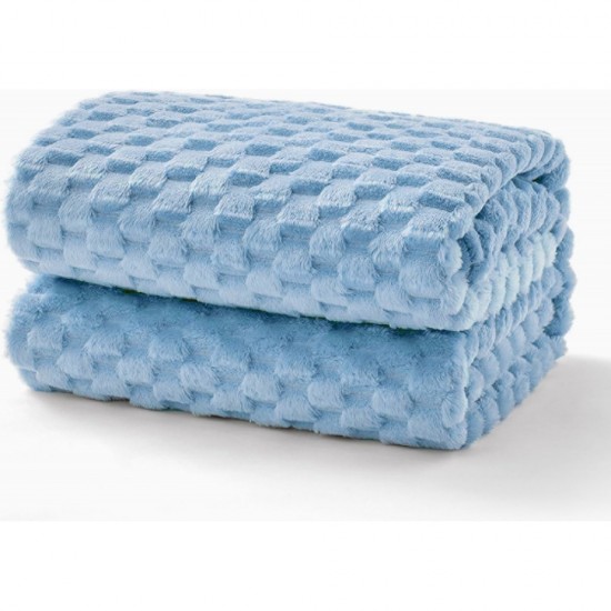 Κουβέρτα Fleece Υπέρδιπλη 220Χ240 Square Blue