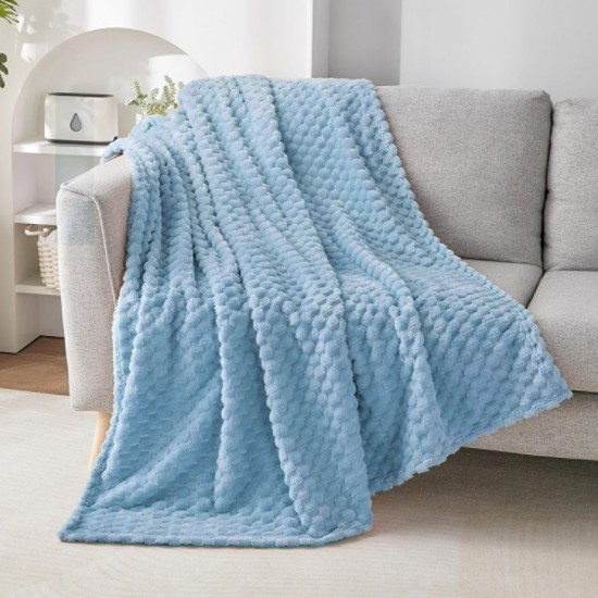 Κουβέρτα Fleece Υπέρδιπλη 220Χ240 Square Blue