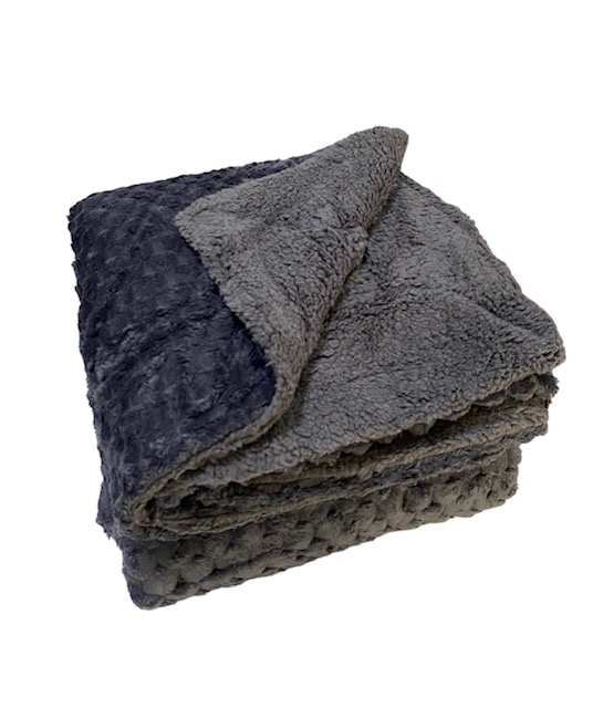 Κουβέρτα Προβατάκι Sherpa Υπέρδιπλη  220Χ240 Boxes Dark Grey