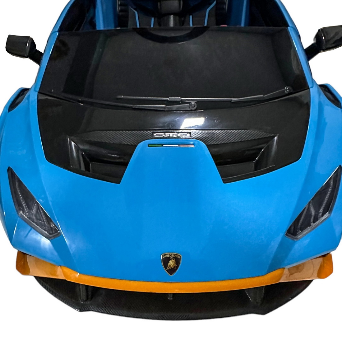 Ηλεκτροκίνητο Αυτοκίνητο Lamborghini Huracan Διθέσιο με USB Bluetooth τιμόνι με λειτουργία drift και τηλεχειριστήριο Γαλάζιο LA555BL
