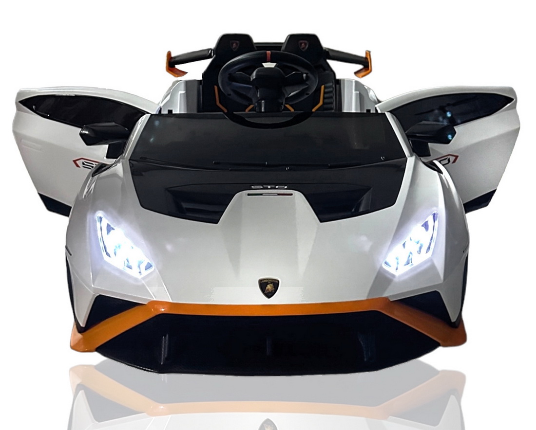 Ηλεκτροκίνητο Αυτοκίνητο Lamborghini Huracan Διθέσιο με USB Bluetooth τιμόνι με λειτουργία drift και τηλεχειριστήριο Λευκό LA555WH